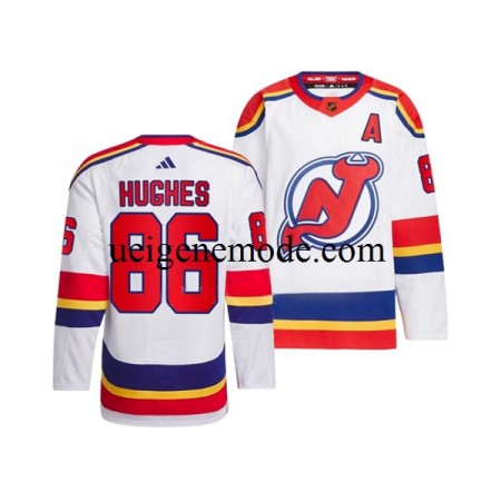 Herren New Jersey Devils Eishockey Trikot JACK HUGHES 86 Adidas 2022-2023 Reverse Retro Weiß Authentic